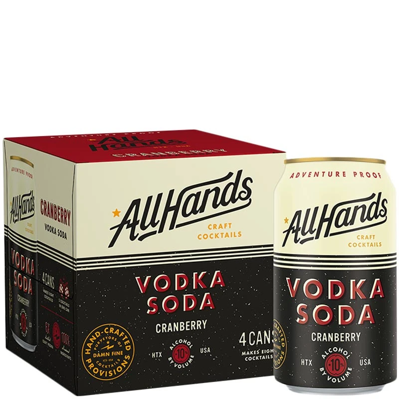 All Hands Vodka Soda Cranberry 4 Pack