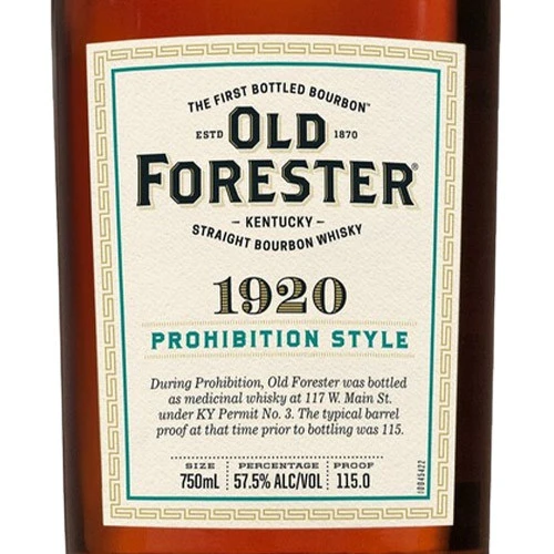 Old Forester 1920 Prohibition Style Bourbon Whisky - Image 2